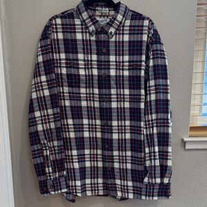 Duluth Trading Men's Plaid Shirt - Red, Blue, and White